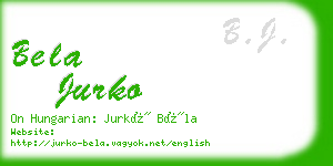 bela jurko business card